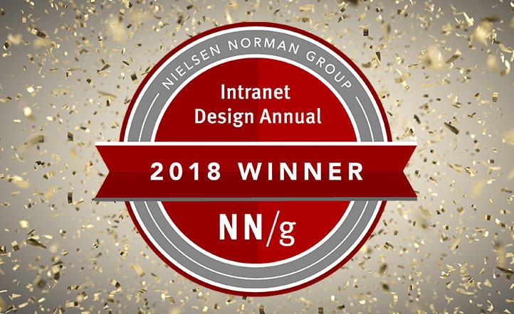 2018 Nielsen Norman Group Intranet Design Awarded to Bonzai Intranet client